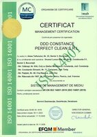 Certificatul ISO 14001 al Compania DDD, managementul de mediu